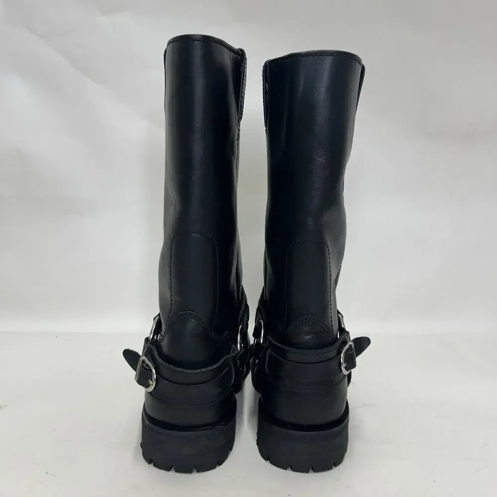 Vintage Harley-Davidson Motorcycle Flame Logo Boots “Black”